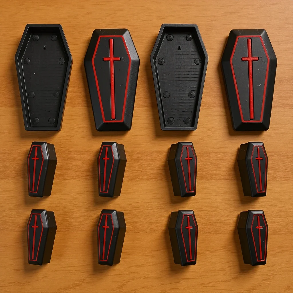 

10pcs Simulation Small Coffin Ornaments Lightweight Halloween Prank Props For Party Decor Carnival Haunted House Decorations