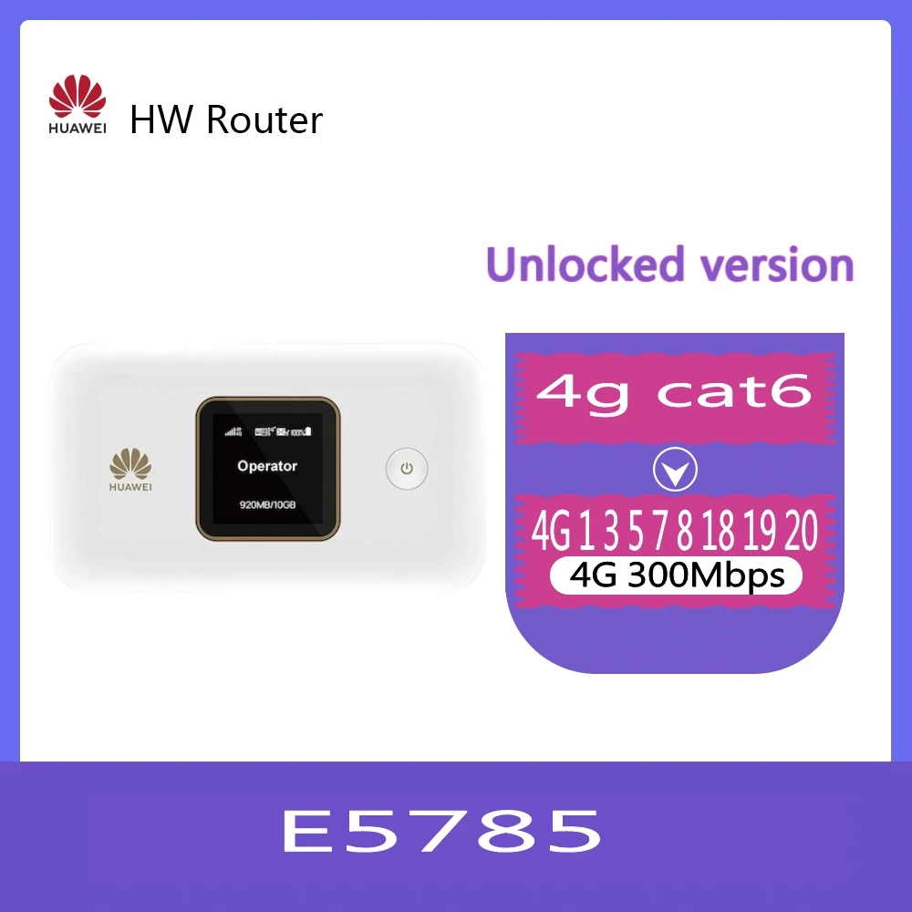 

Unlocked Huawei E5785 E5785-320 300Mbps 4G LTE Cat6 mobile WiFi router Mobile with 3000mAh battery +2PCS ANTENNA