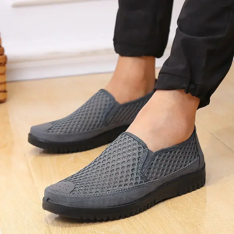 Neue Sommer Herren lässig Stoff Mesh Schuhe atmungsaktive rutsch feste Schuhe Papa Schuhe mittleren Alters und ältere Sandalen Sandale Homme