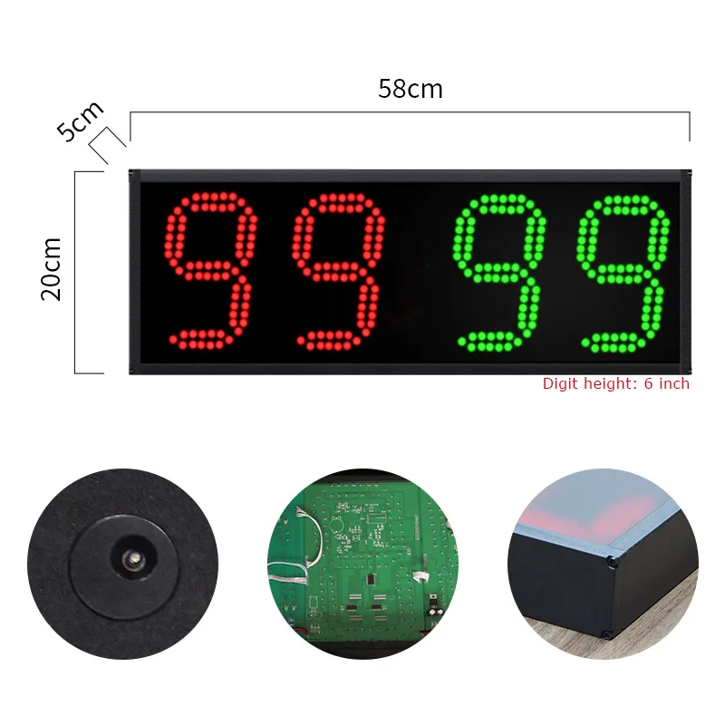 CHEETIE CP27 ملعب إلكتروني محمول مكون من 4 أرقام LED لوحة استبدال لاعب كرة القدم الرقمية