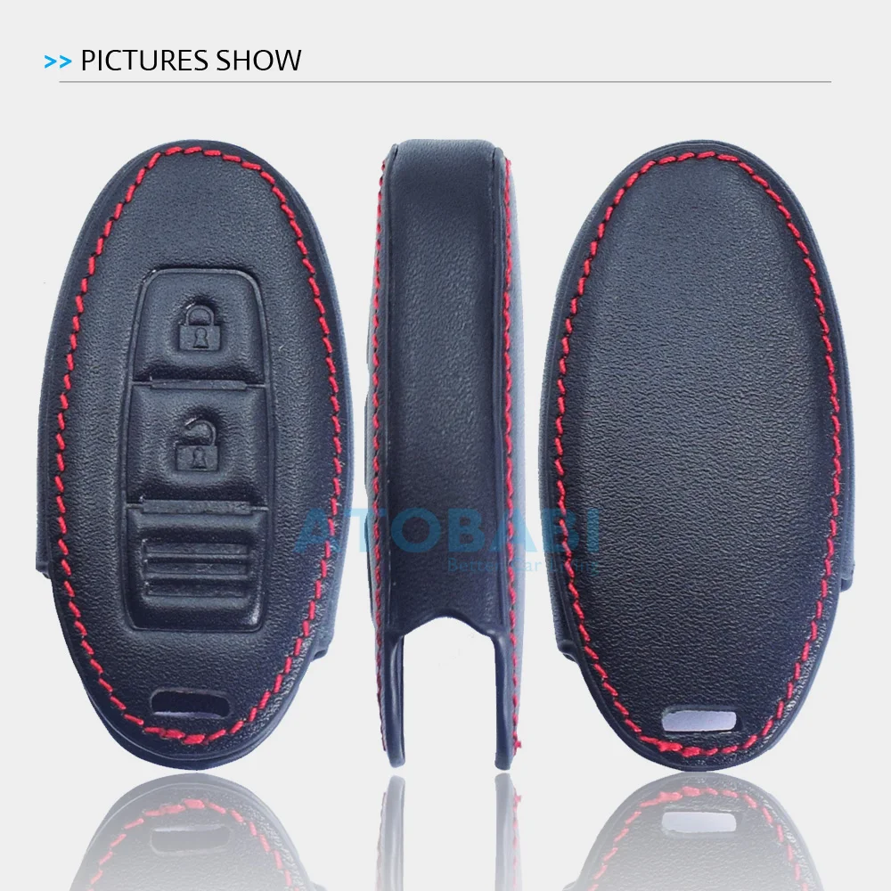 Leather Car Key Cover Case For Nissan Versa Maxima Altima Rogue Armada Sentra Murano Leaf Infiniti FX35 Q70 G35 Auto Accessories