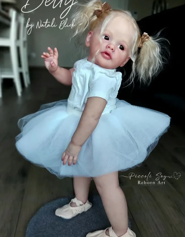 26inch Unpainted Blank Doll Mold Reborn Betty Doll Kit Fresh Color with Cloth Body and Eyes Doll Parts for Handicraft Enthusiast