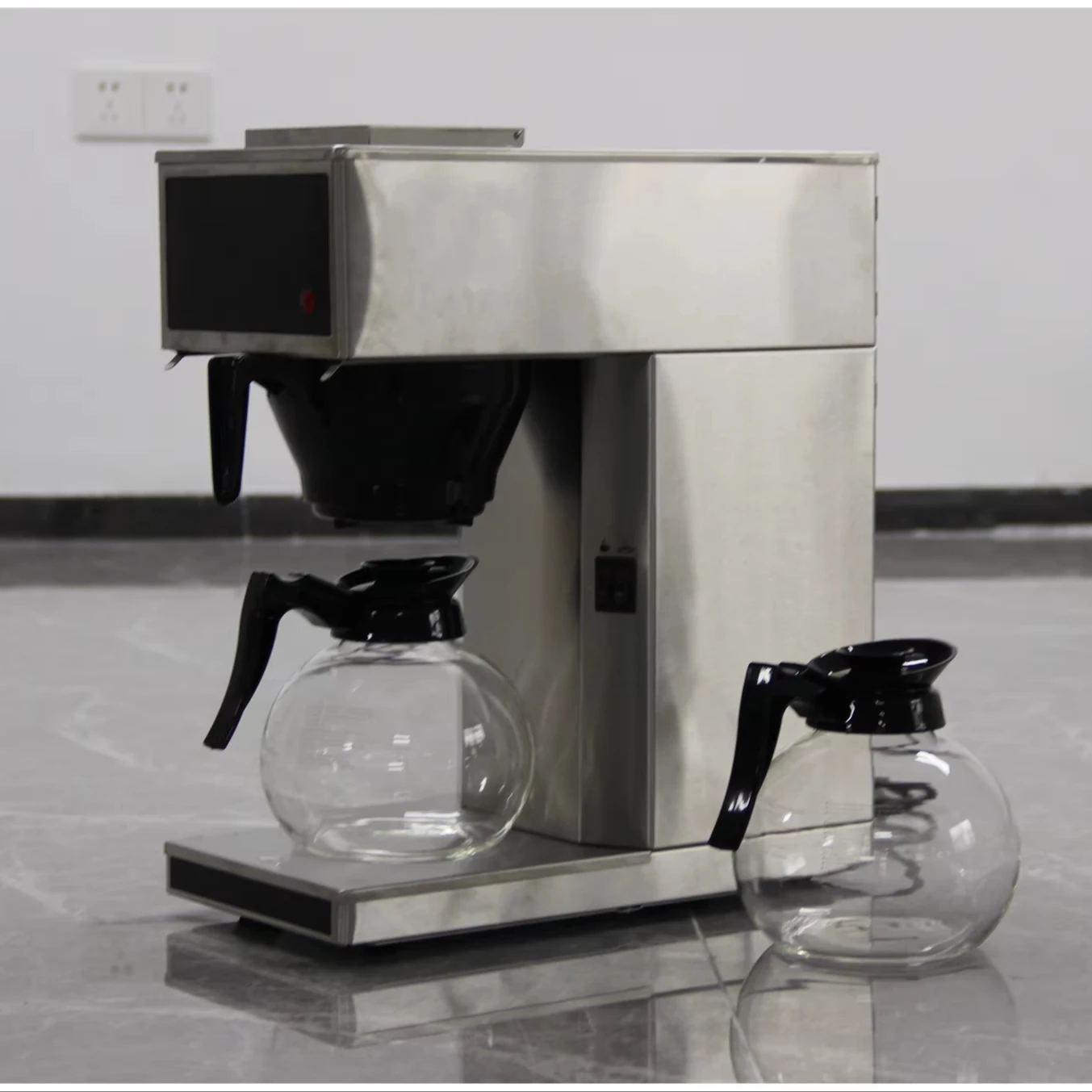 Cafetera eléctrica comercial Kahve, cafetería de destilación, Mini cafetera por goteo de 10 tazas, juego de filtros, máquinas de café por goteo para el hogar