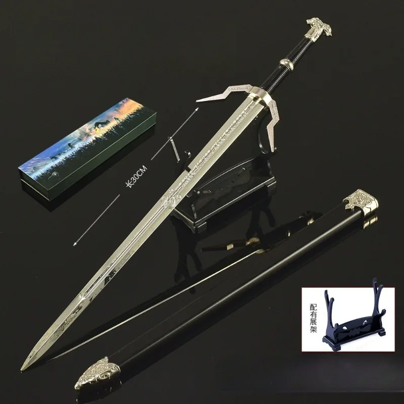 30cm/11.81in 위쳐 게임 주변기기 게롤트 검 무기 모델 데스크탑 장식품 컬렉션 소년을 위한 생일 선물