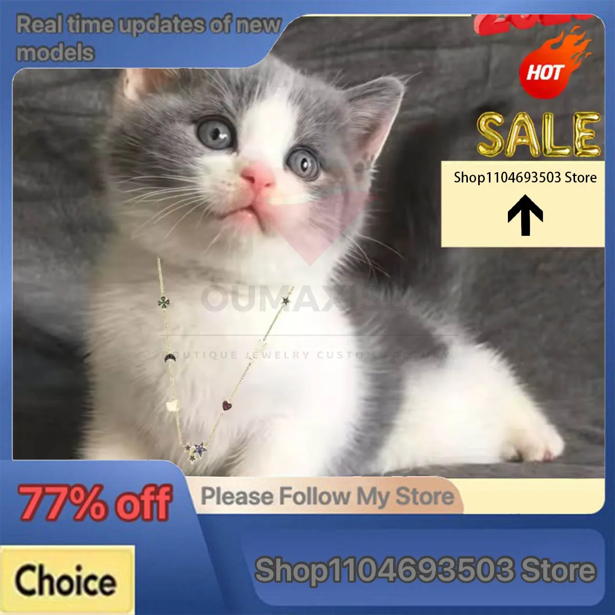 

Fashionable Luxury S925 Spanish Zircon Pearl Necklace Pendant Cat Accessories Banquet Party Versatile Jewelry - Birthday Gift