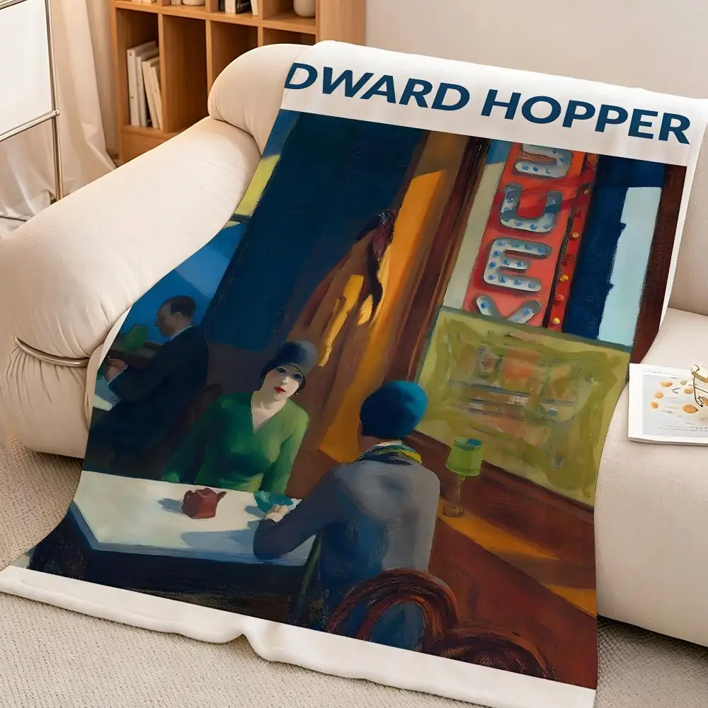 Artist Classic E-Edward Hopper Throw Soft Warm Flannel Blanket Lightweight for Sofa Bed Couch Travel Adults