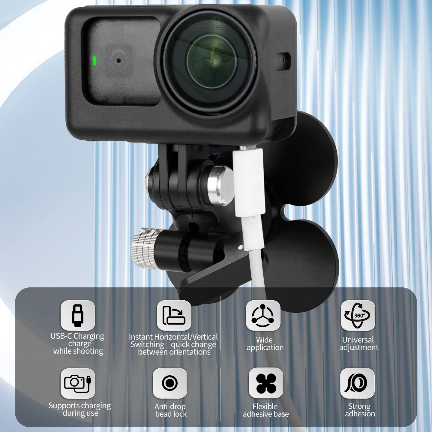Schnellverschluss-Magnetkamerakäfig mit USB-C-Ladefunktion für DJI Osmo Nano, Dual Cold Shoe Mount, schützender Vlog-Aufnahmerahmen – Detail 2