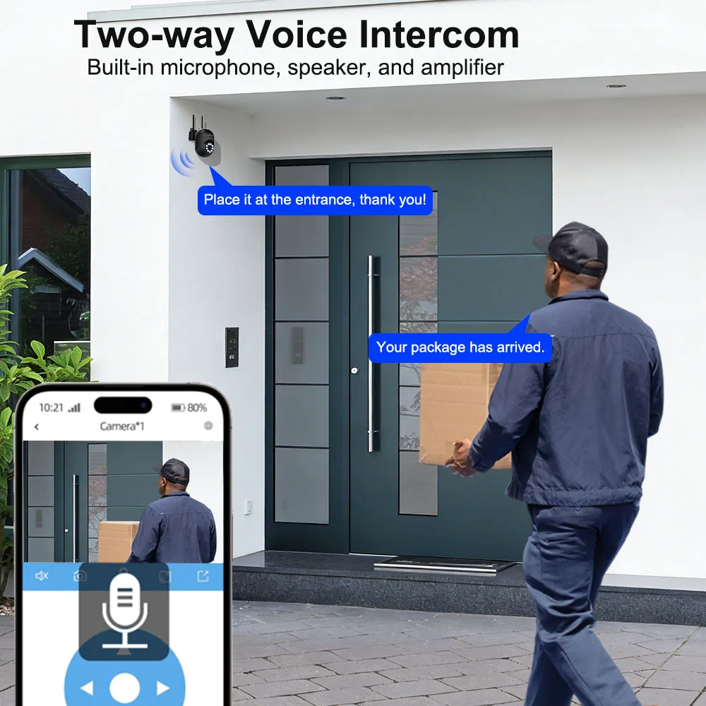 2.4G Wireless Wifi Camera 1080P Full HD Color Night Vision Two-Way Audio 360-Degree Pan/Tilt/Zoom AI Motion Detection Home Secur