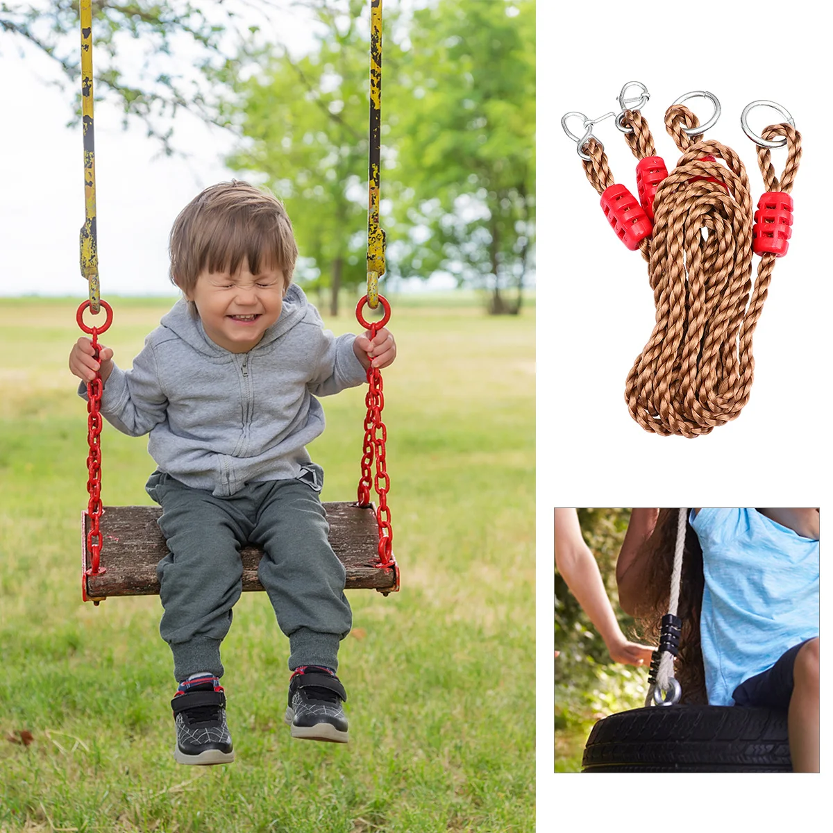 

6Pcs Adjustable Swing Hanging Strips High-Quality Material Strong Sturdy Outdoor Hammock Chair Accessories Coffee