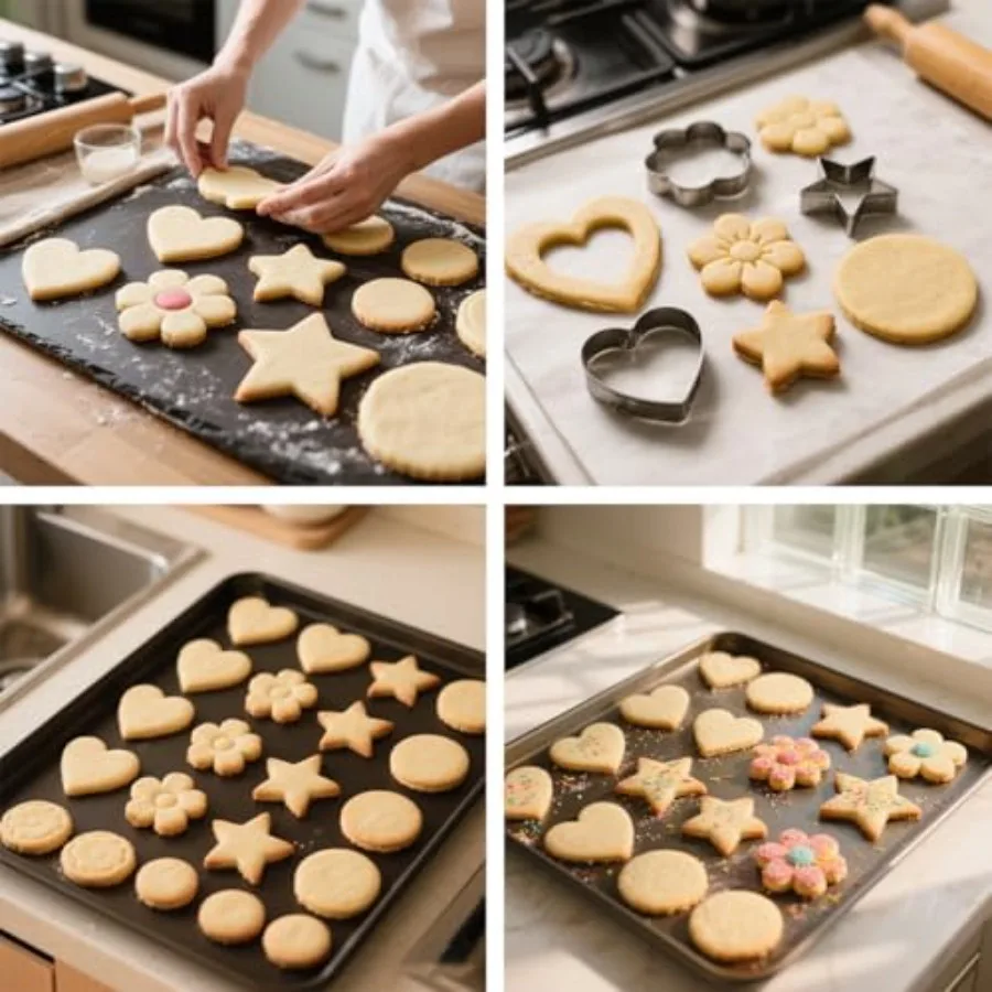 مجموعة قواطع البسكوت المصنوعة من الفولاذ المقاوم للصدأ مكونة من 12 قطعة على شكل زهرة على شكل قلب وخمسة أشكال صغيرة إلى صغيرة الحجم قوالب تقطيع البسكويت المعدنية للباكي