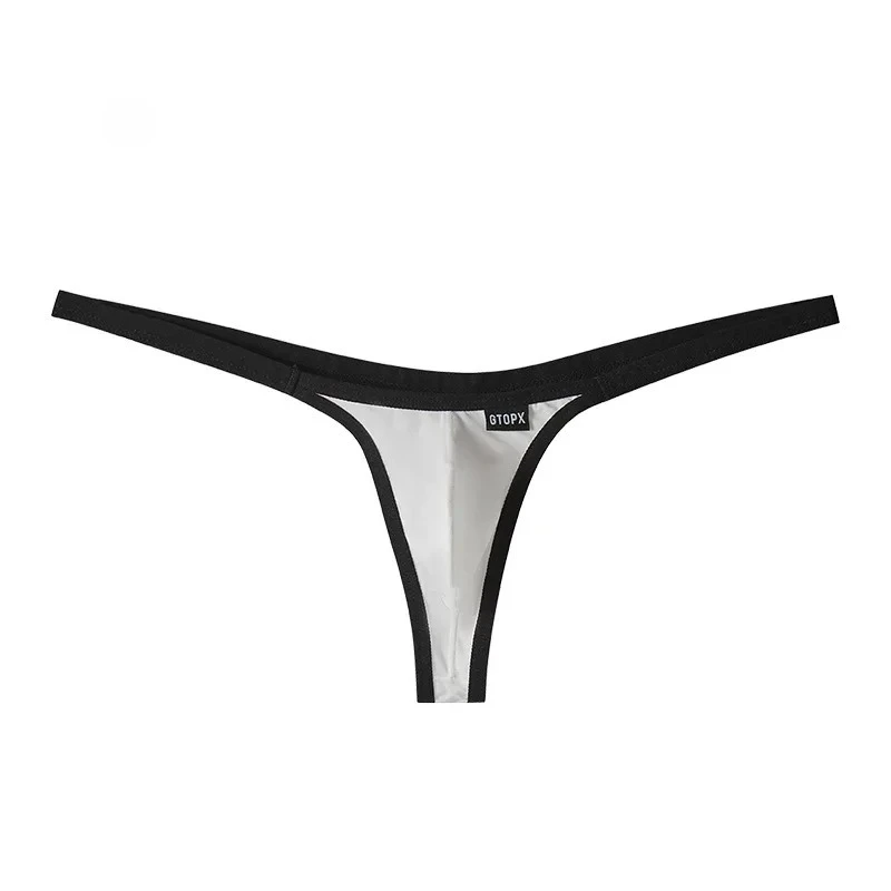 

Men's Sexy T Back Thong Underwear Gays Erotic Low-rise U Convex Pouch G-string Ice Silk Quick Dry Open Buttock Sports Underpants