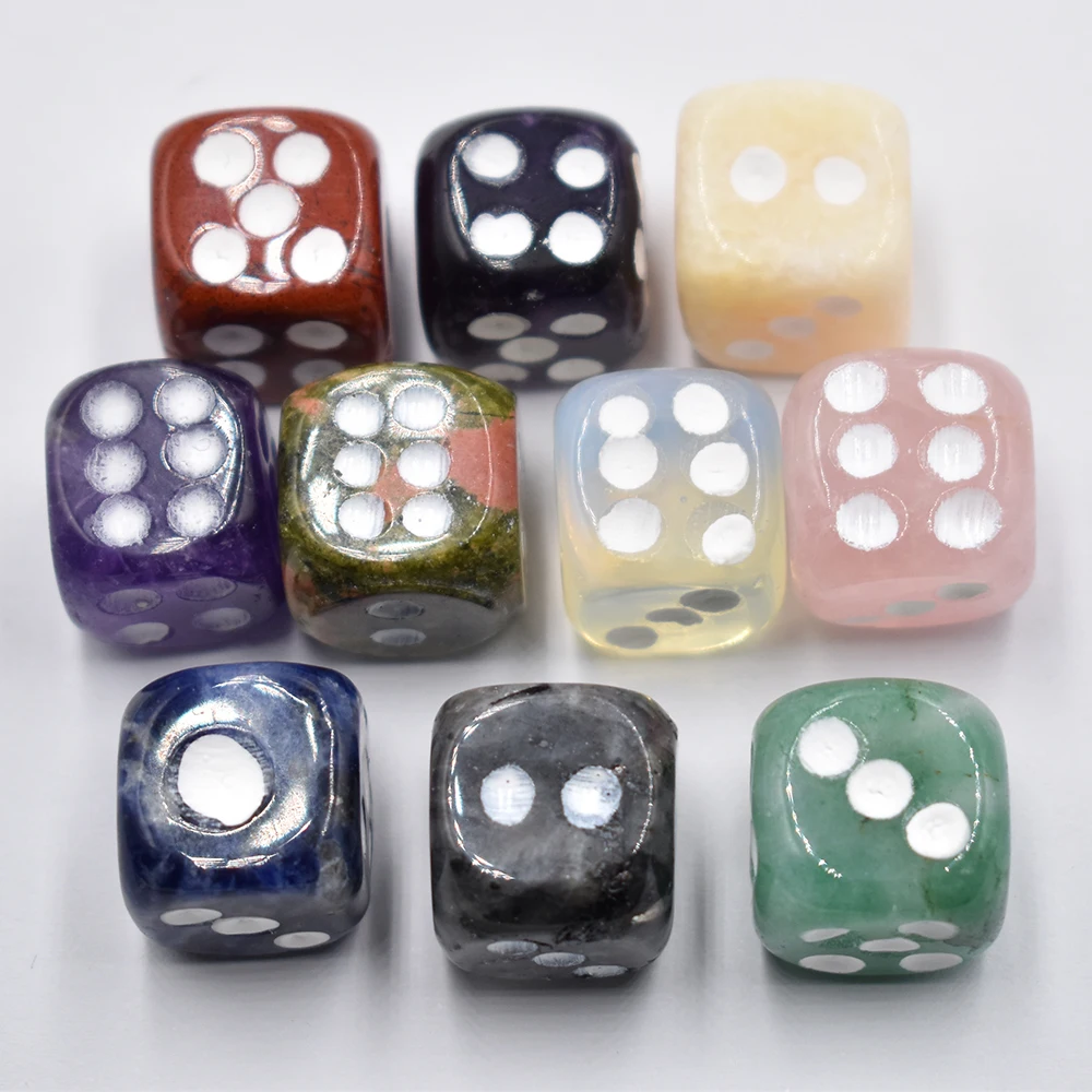 Wholesale 10pcs/lot Fashion Natural Stone Rose Quartz Mixed Game Dice Set Magic Bar Club Party Chessboard Game Prop Decoration