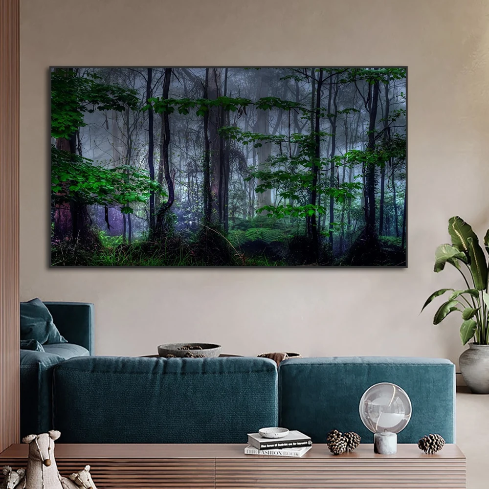 

Abstract Green Forest Canvas Painting Modern Nordic Lansscape Posters And Prints Wall Art Picture For Living Room Home Decor