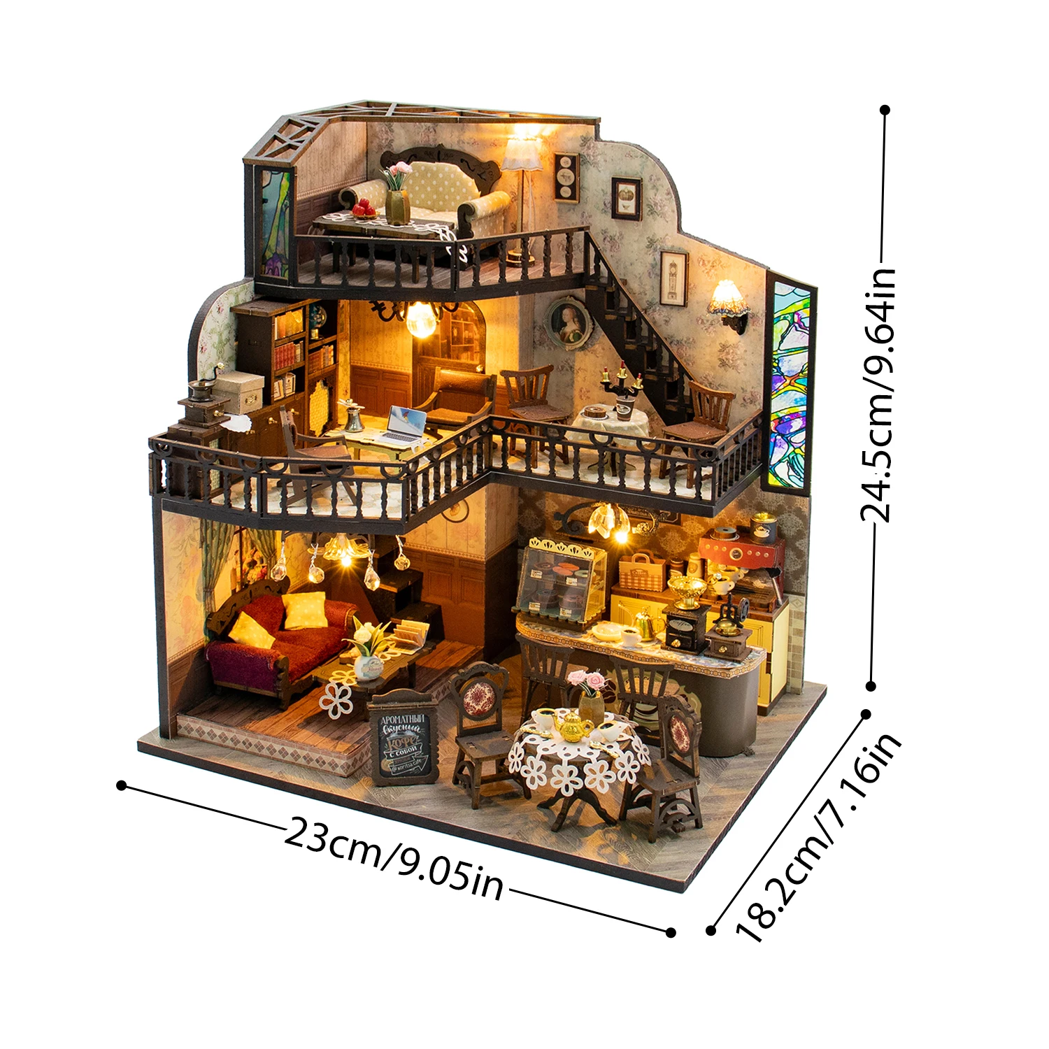 Hot Sale Coffee Theme New Product M2533 Fortunate Encounter Cafe Wooden Doll House Diy Mini Dollhouse Miniature Dollhouse Kit - view 5