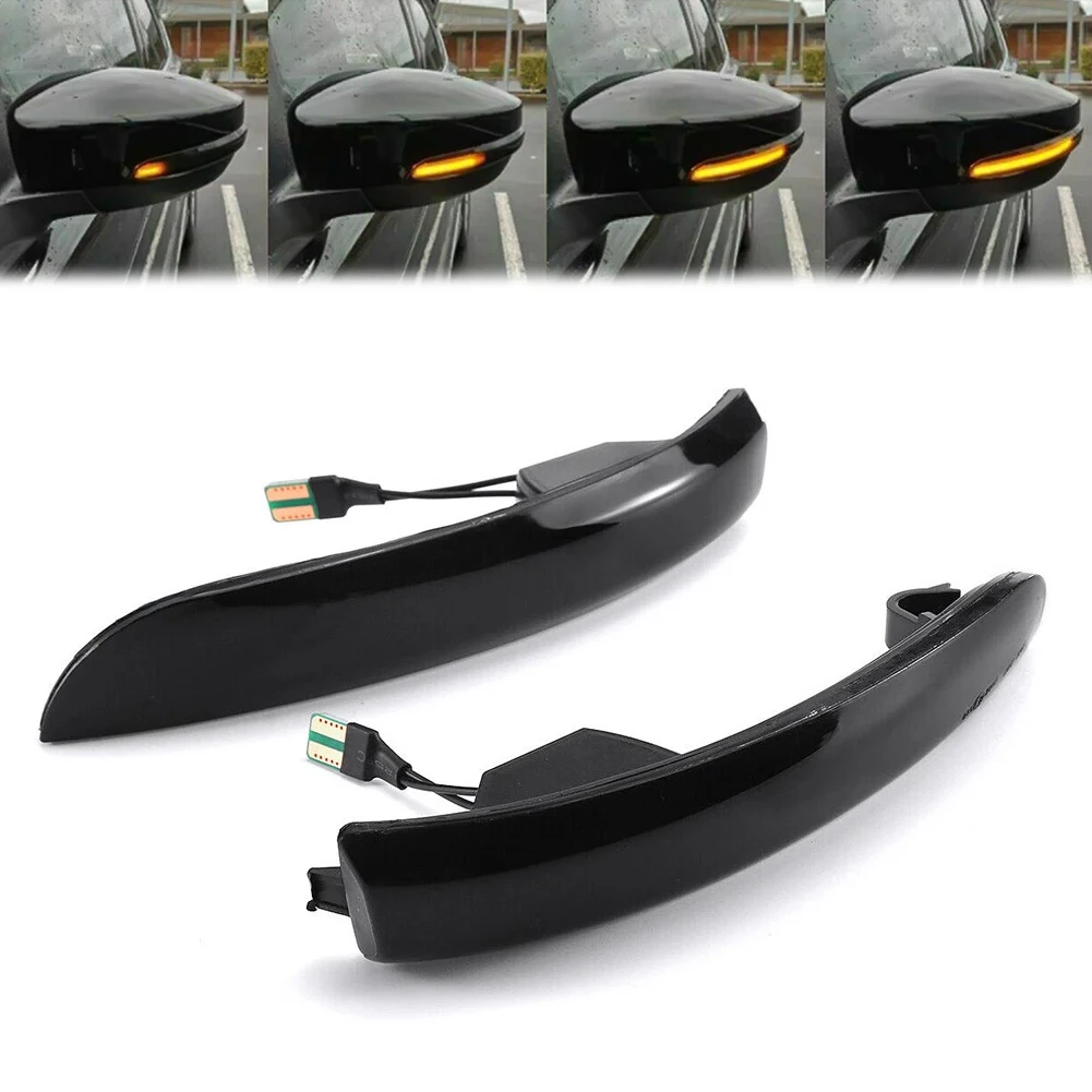 2 قطعة LED مرآة بدوره مصباح إشارة الغبار الجانب مرآة مؤشر مصباح 12 فولت تدفق المياه الوامض ضوء وماض اكسسوارات السيارات #5