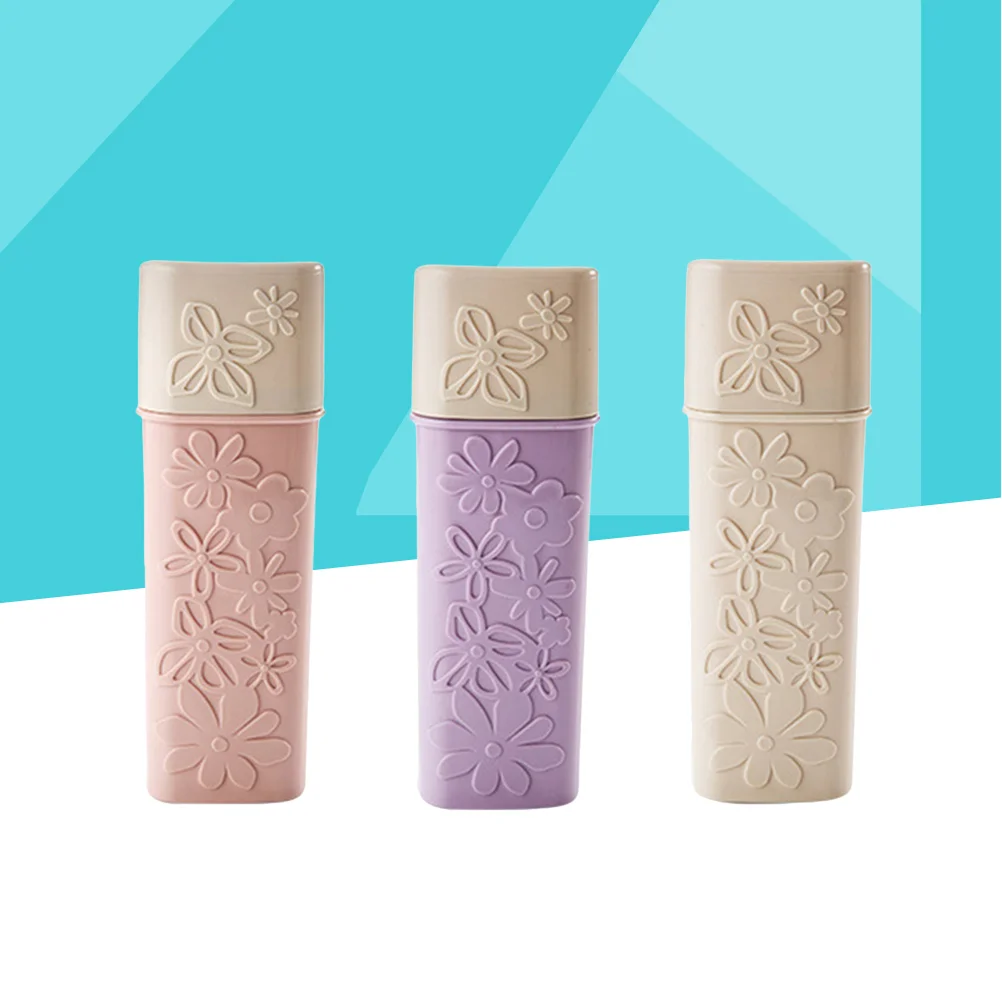 

3 шт. пластиковый чехол для зубной щетки, дорожная портативная коробка для щеток, держатель для хранения зубной щетки и зубной пасты (случайный цвет)