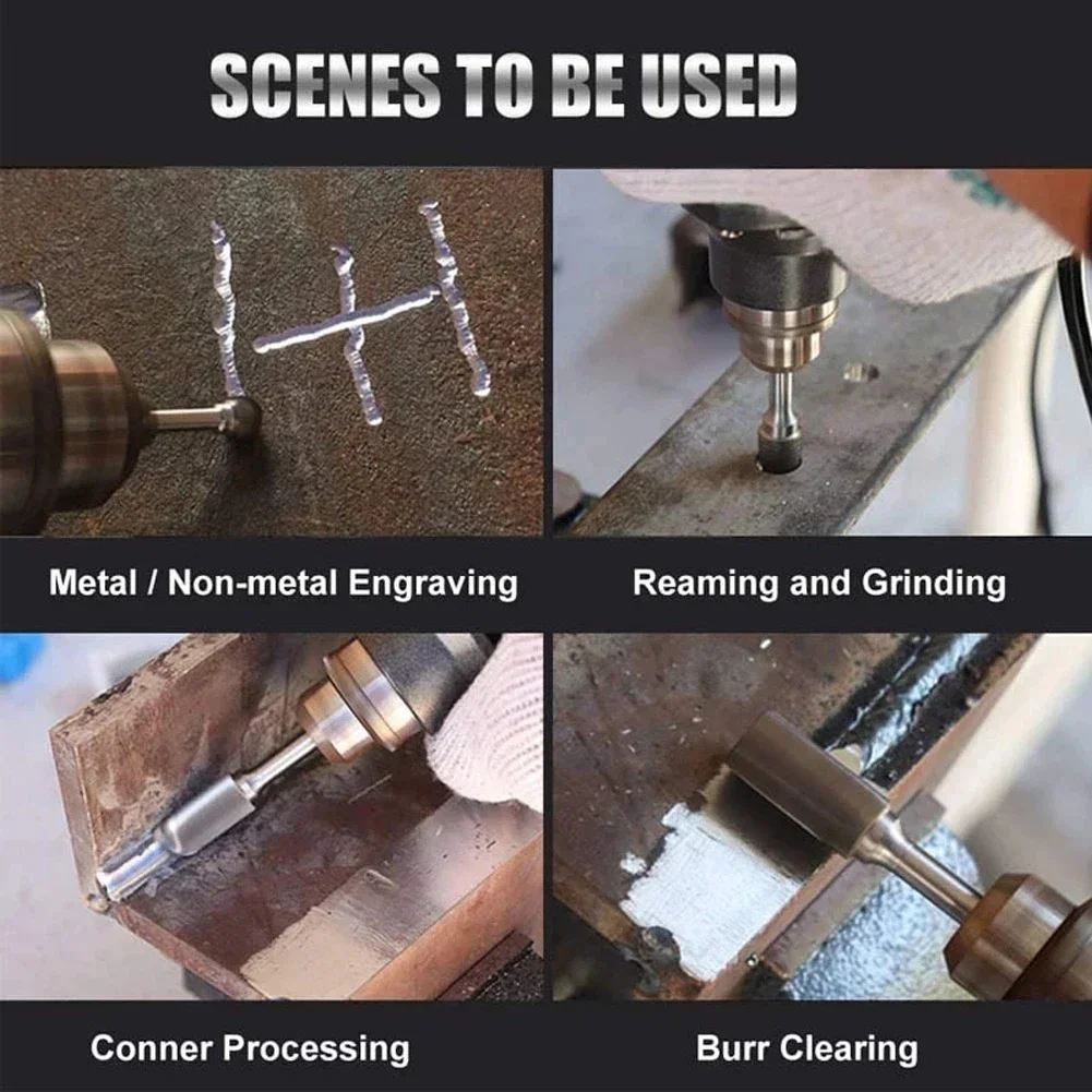 1 Máy Tính Dài Thêm Xoay Tiếng Sột Soạt Các Tập Tin Burr Hợp Kim Vonfram Khắc Xay Cắt Mũi Khoan Đôi Cắt Sáo Cho Kim Loại Wook 3*6*100Mm