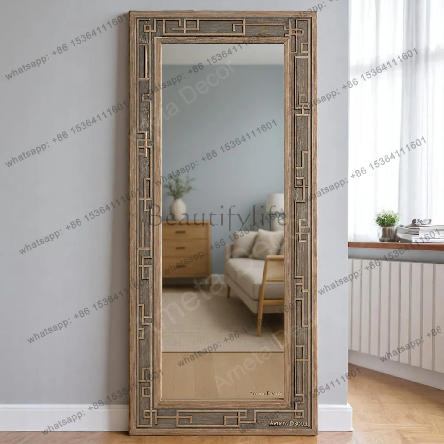 Retro American full-length mirror vintage Landmark changing mirror for home use