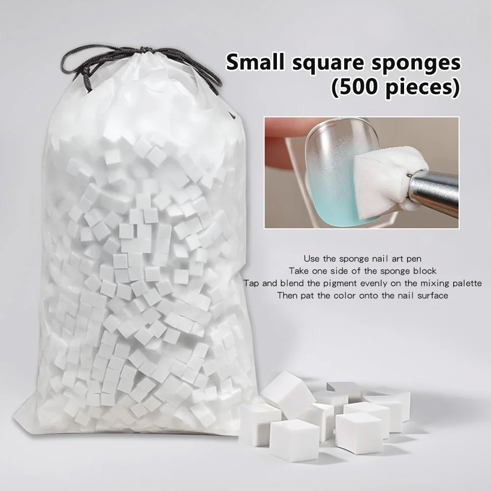 100/500/1000 Stück 10x10mm Hochdichte Nagel-Ombre-Schwammwürfel Mini Quadratische Schwämme für Nagelspitzen Nagelpolier-Schwammwürfel Nagelwerkzeug – Detail 26