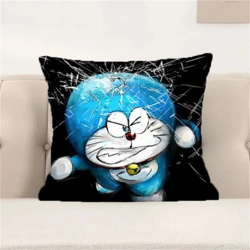 Doraemon Decor Polyester pillowcase Print Cushion Covers Room Decor Pillowcases Sofa