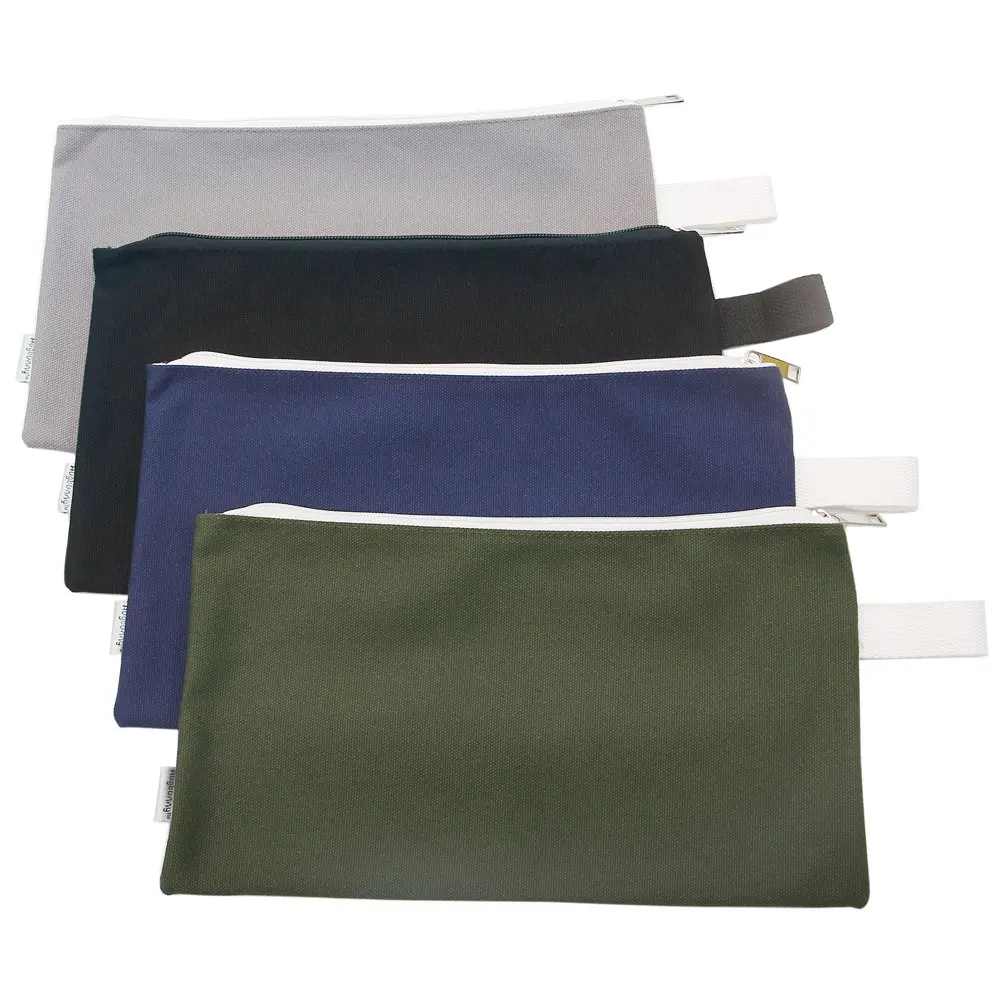 

100% Cotton 16Oz Heavy Duty Multi-Purpose Canvas Zipper Tool Bag Organize Storage Pouch 4-Pack
