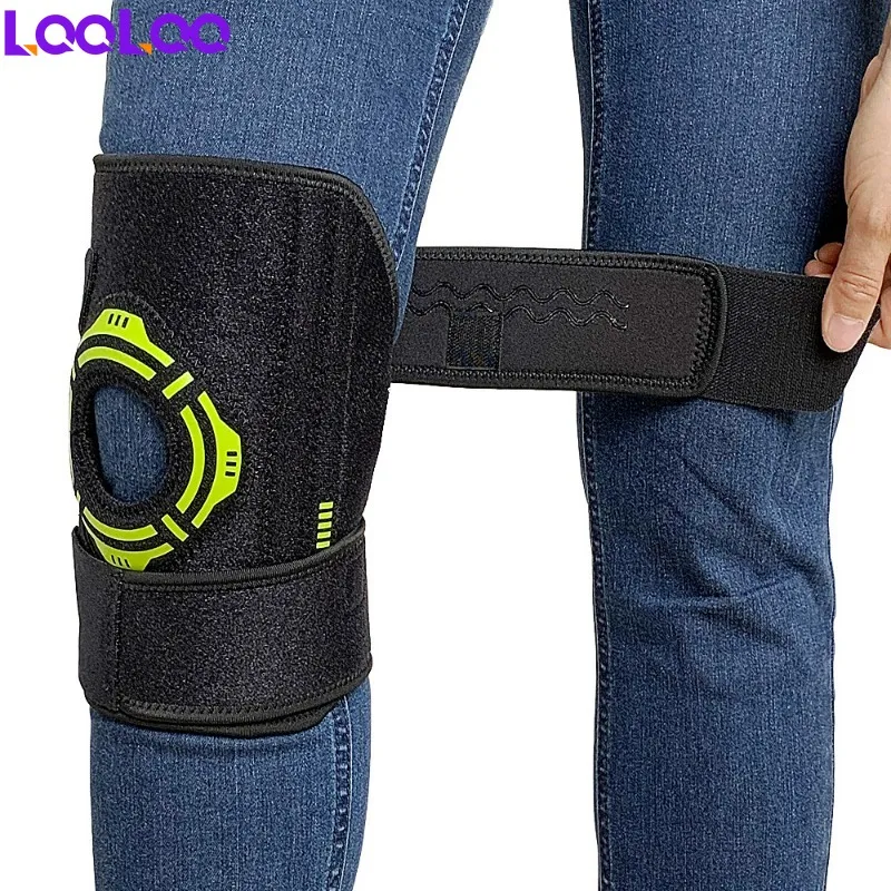 1Pcs Knee Brace with Side Stabilizers & Patella Gel Pads, Adjustable Compression Knee Support Braces for Knee Pain