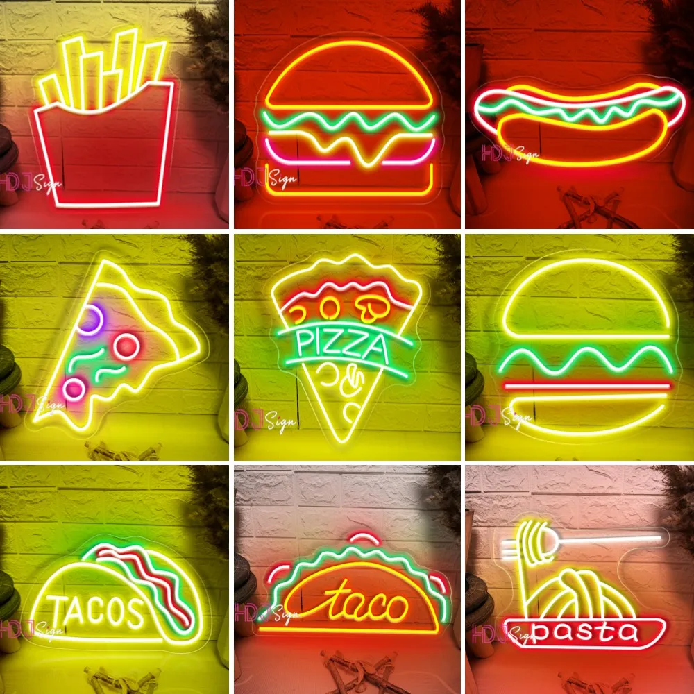 

Chips Neon Light Led Lights French Fries Neon Sign For Restaurant Eating House Decor Wall Neon Led Sign Fast Food Shop Cinema