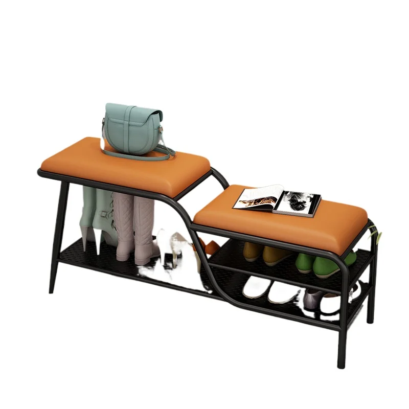

light luxury shoe changing stool, home entrance shoe cabinet, integrated sitting stool, and wearing shoes in the entrance