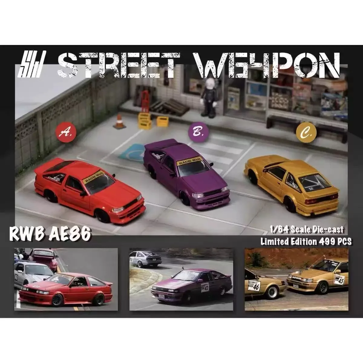 StreetWeapon SW 1:64 Wide-Body RWB AE86 Legierungsautomodell