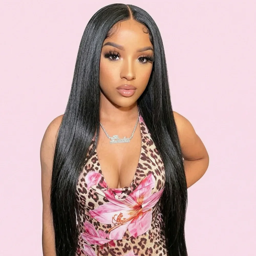 220% Density Straight Hair V Part Wig 30 32 Inches Upgrade Human Hair Head Clip In Half Wig Brazilian Glueless Wigs For Black Women