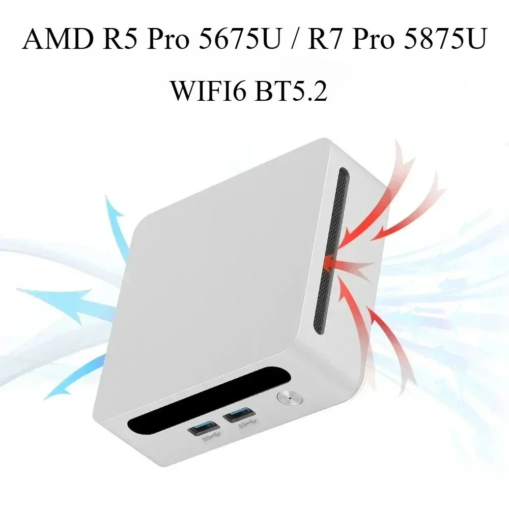 SZBOX R5 Pro 5675U/R7 Pro 5875U Mini PC 2 * DDR4 NVME SSD Windows 11 Pro WIFI6 BT5.2 1000M LAN 4K 60HZ computadora de juegos de escritorio