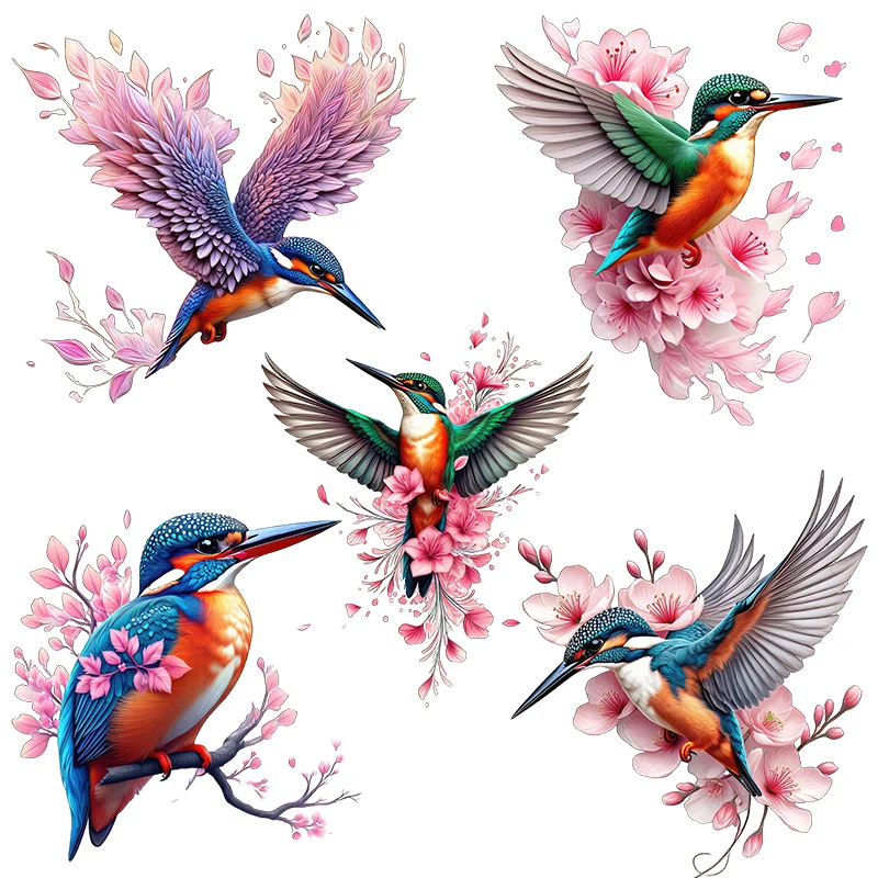 Three Ratels CC167 Romantic Flower Branch kingfisher Bird Art Wall Stickers for Home Decoration IPAD decals car stickers
