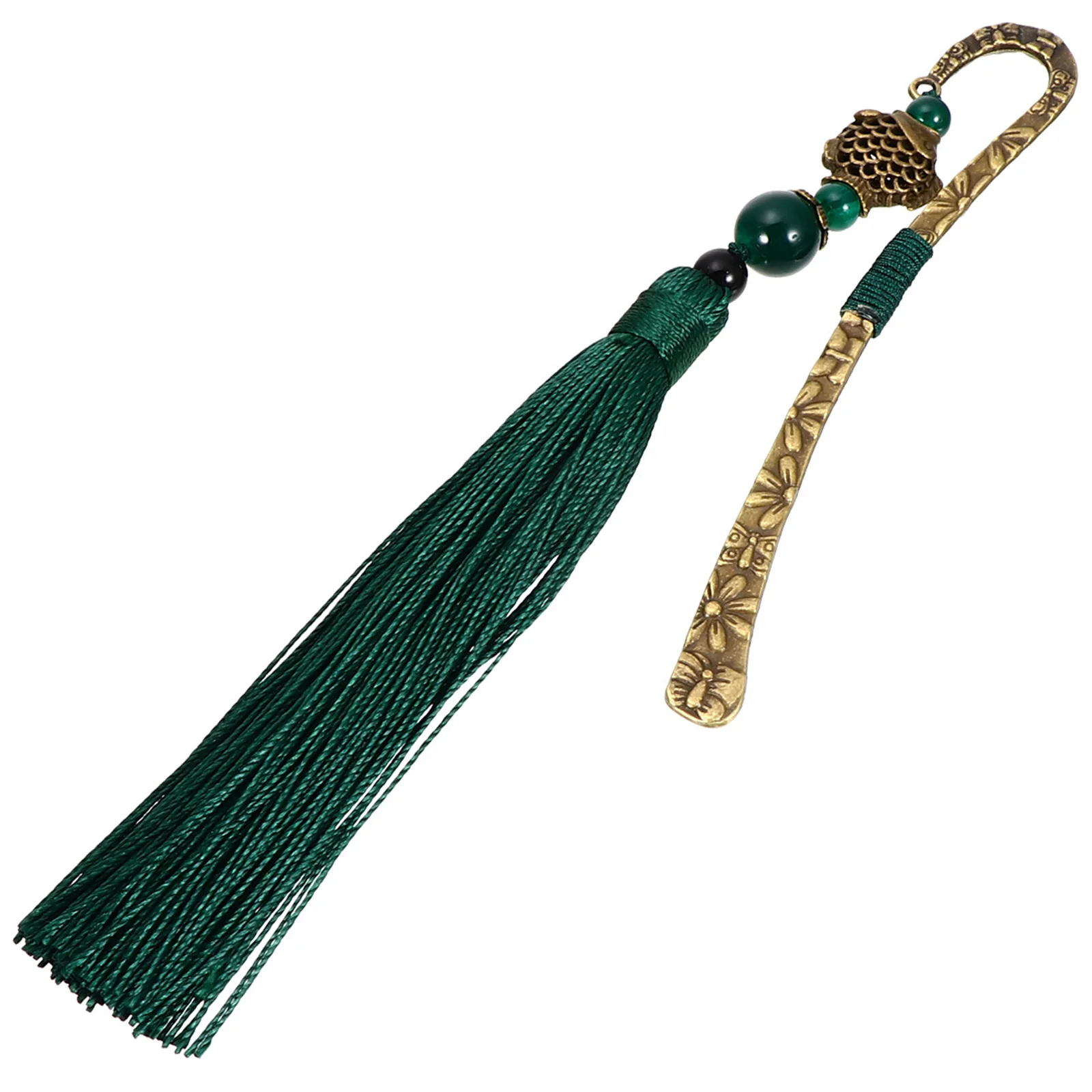 

Retro Bookmark Chinese Style Bookmarks Vintage Polyester Markers for Reading Room Library Tassel Bookmarker Practical Alloy