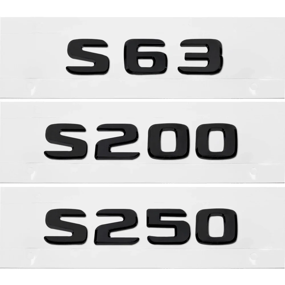 ABS Plastic S63 S200 S250 Trunk Rear Logo Badge Emblem Sticker for Mercedes Benz S Class W126 W140 W220 W221 W222