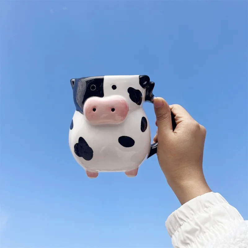 Cartoon Kuh Keramik Becher für Zuhause Backen Dessert Nette Kaffeetasse Kreative Milch Tassen Frühstück Tasse Saft Tasse Kinder Weihnachten Geschenk