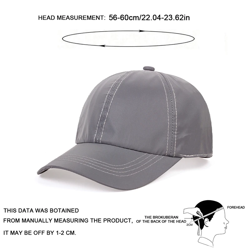 Unisex Silver Luminous Personality Baseball Caps Spring Autumn Outdoor Adjustable Casual Hats Sunscreen Hat image 2