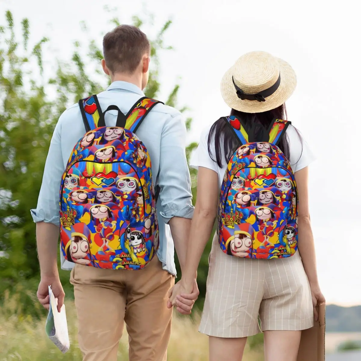 Mochila de circo Digital The Amazing para preescolar, bolsas de libros para estudiantes de escuela primaria, niños y niñas, mochila de día para exteriores