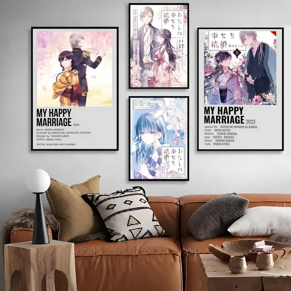 Anime My Happy Marriage Poster  Character Print Japanese Graphic Streaming Film Style Wall Artwork Bedroom Decor