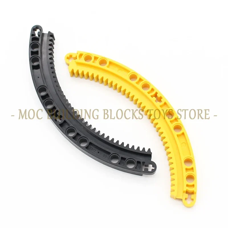 Technology MOC Parts 24121 High-Tech Gear Rack 11x11 Curved Building Block Bricks Mechanical Engineering Track Accessories Toys