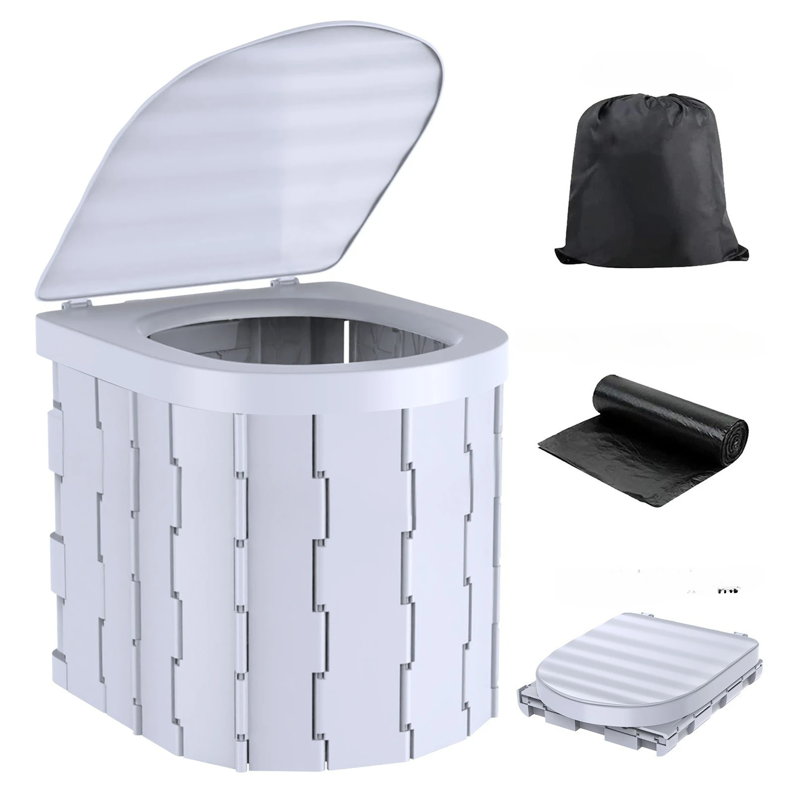 WC da campeggio portatile – Vasino da viaggio pieghevole per auto, camper e attività all'aperto |   Leggero, compatto e sanitario per viaggi su strada ed escursioni