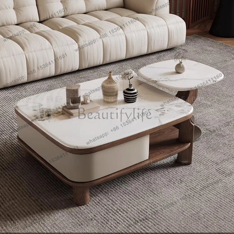 

Light luxury coffee table combination living room home slate modern small apartment high sense