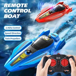Mini RC High-Speed Boat 25Km/h 2.4G Waterproof Remote Control Boats Double motor Speedboats Toys for Kids Adult Gifts