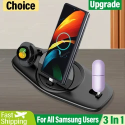 3 In 1 Wireless Charger Stand For Samsung S24 S23 S22 Galaxy Watch 6 5 Active 2/1 Buds 2 Pro Foldable Fast Charging Dock Station