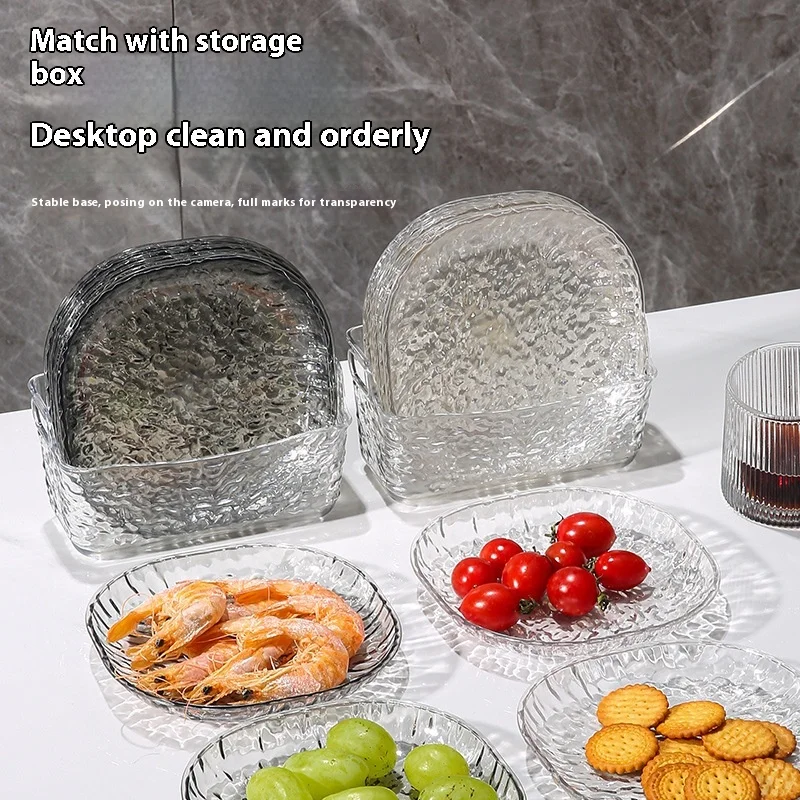 Light luxury plastic household bone spitting dishes, dining tables, garbage bone plates, small dish plates, fruit snacks, dried