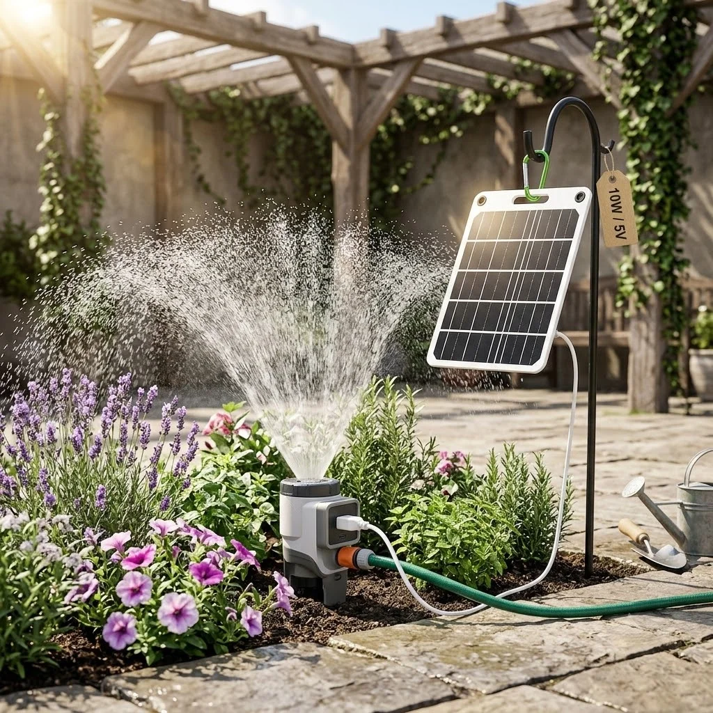 10W Solar Panel USB-C Charger for Outdoor Security Camera Battery-Powered, IP65 Waterproof Weatherproof, Compatible with Ring Arlo Reolink Eufy Blink, Wall/Pole Mount, Continuous Solar Power Supply