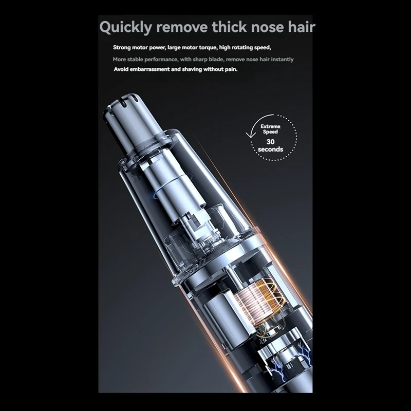Recortador de pelo de nariz eléctrico, recortador lavable automático, eficiente y seguro, diseño compacto para viajes