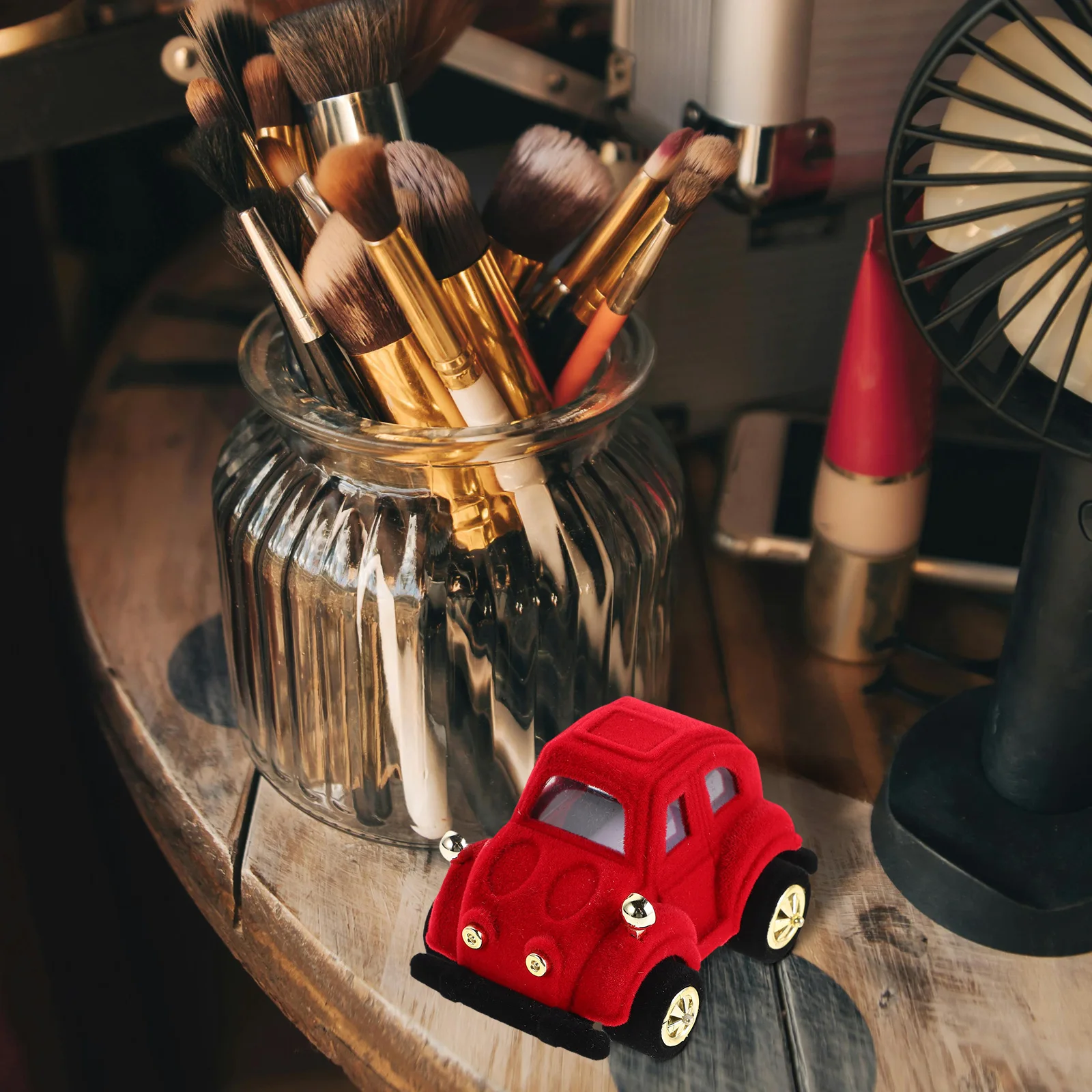 

Car Jewelry Box For Rings Earrings Proposal Storage Holder Valentine'S Day Engagement Wedding Keepsake Lined Portable Keeper