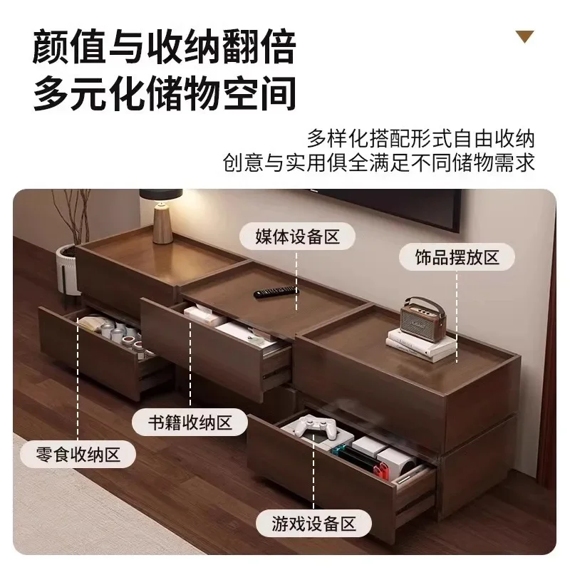 Floor-to-ceiling TV cabinet, living room, household storage, locker, integrated medium and ancient style small
