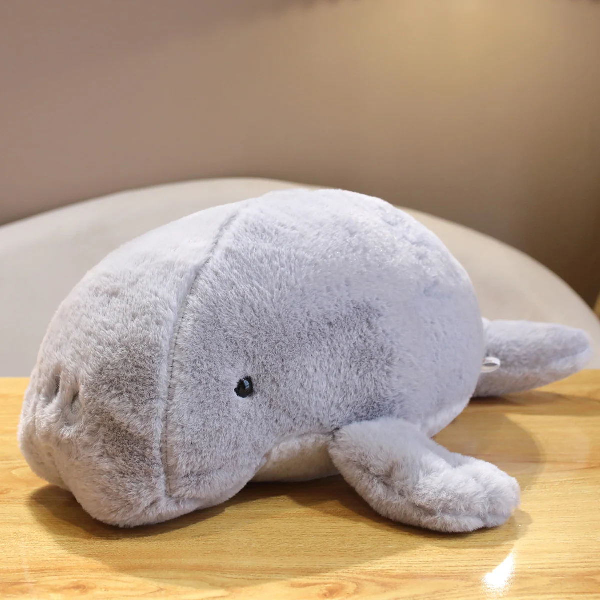 Adorable Cuddly Manatee Plush Toy Pillow - Soft Polyester Sea Cow Stuffed Animal - Ocean Series Manatee Doll for Kids - Ideal fo