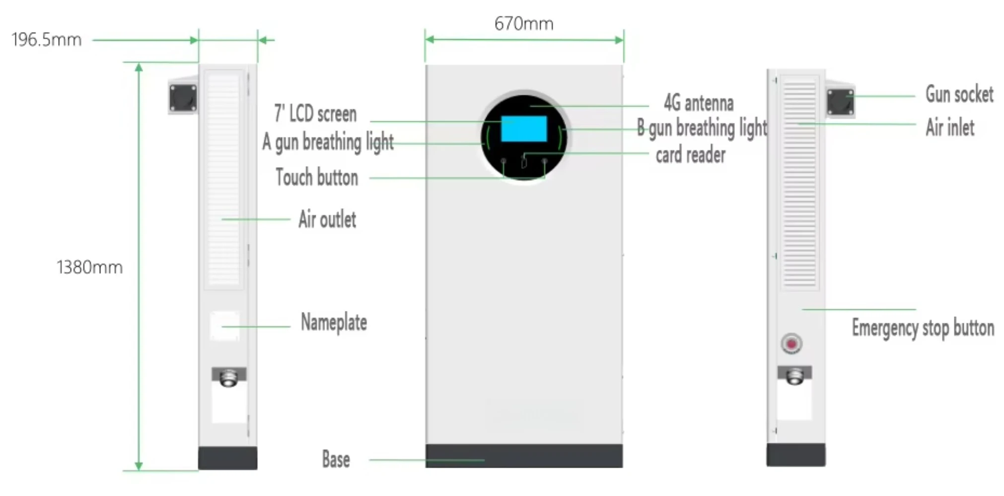 New CCS2 Fast DC EV Charger Floor Mounted Charging Station 80kW-400kW Tzy T80 for Retrofit/Upgrade 380V Input